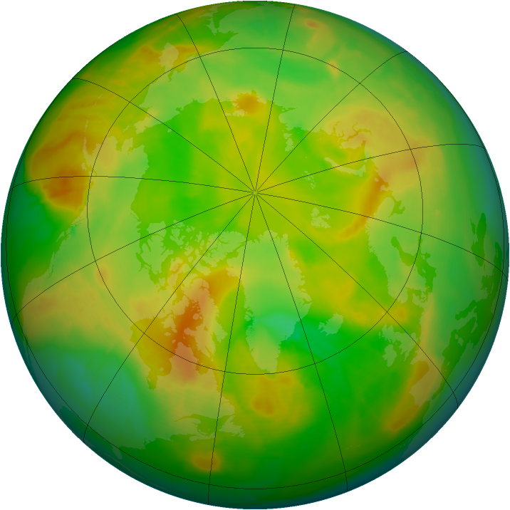 Arctic ozone map for 11 June 2010